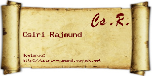 Csiri Rajmund névjegykártya